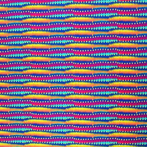 Rainbow Multi Color Zig Zag Printed Spandex | Blue Moon Fabrics