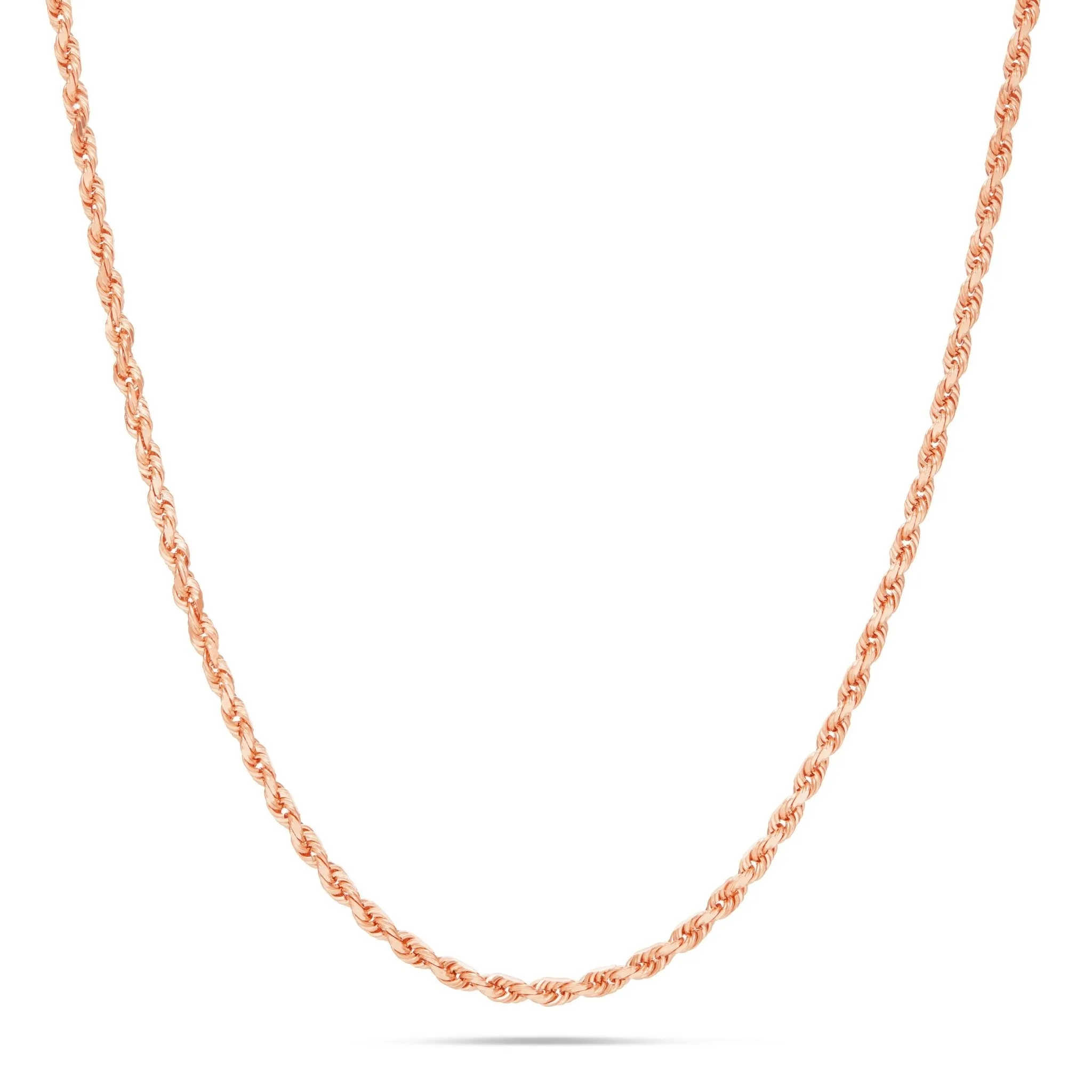 10K Solid Gold Rope Chain, 3mm