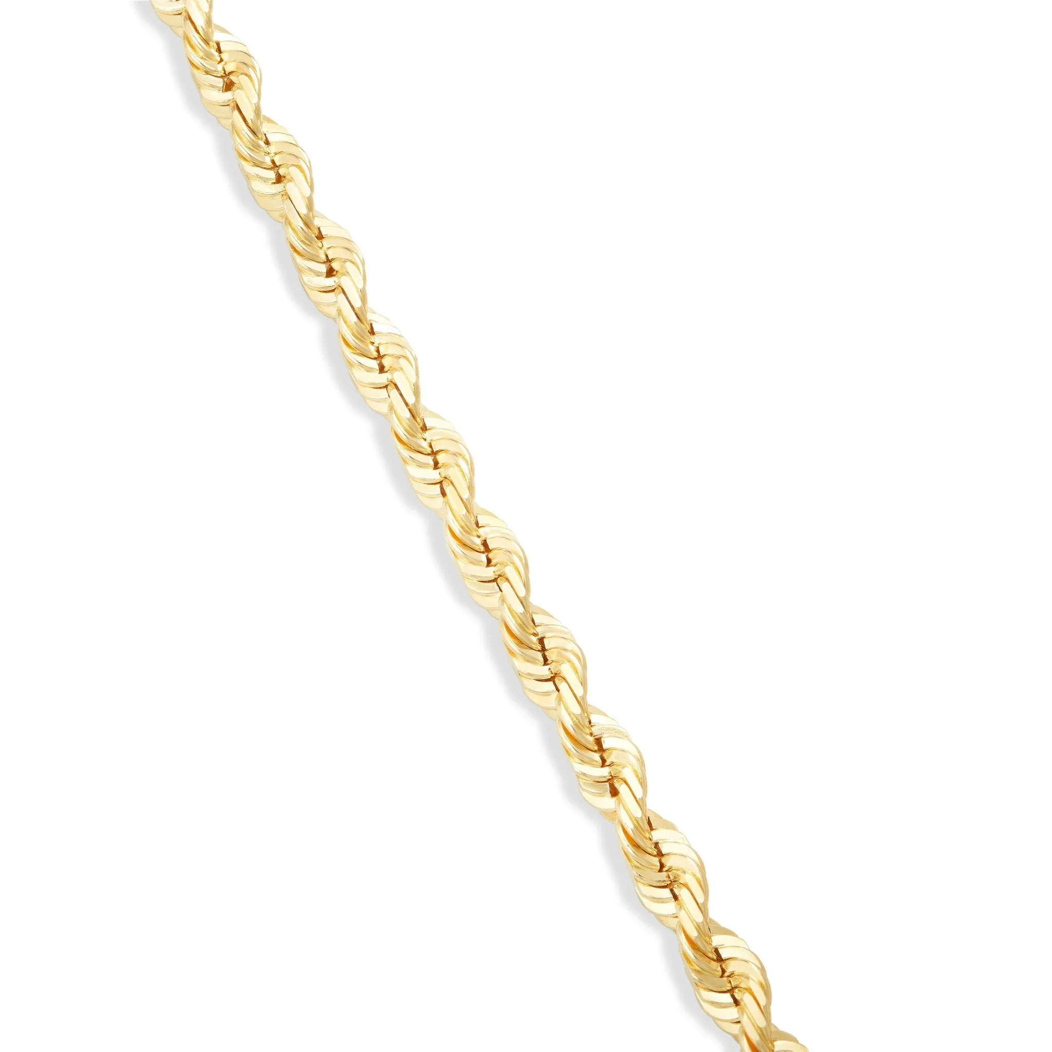 Premium 10k Solid Gold Rope Chain Necklace, 5mm Thick - Elegant and Durable Jewelry Piece