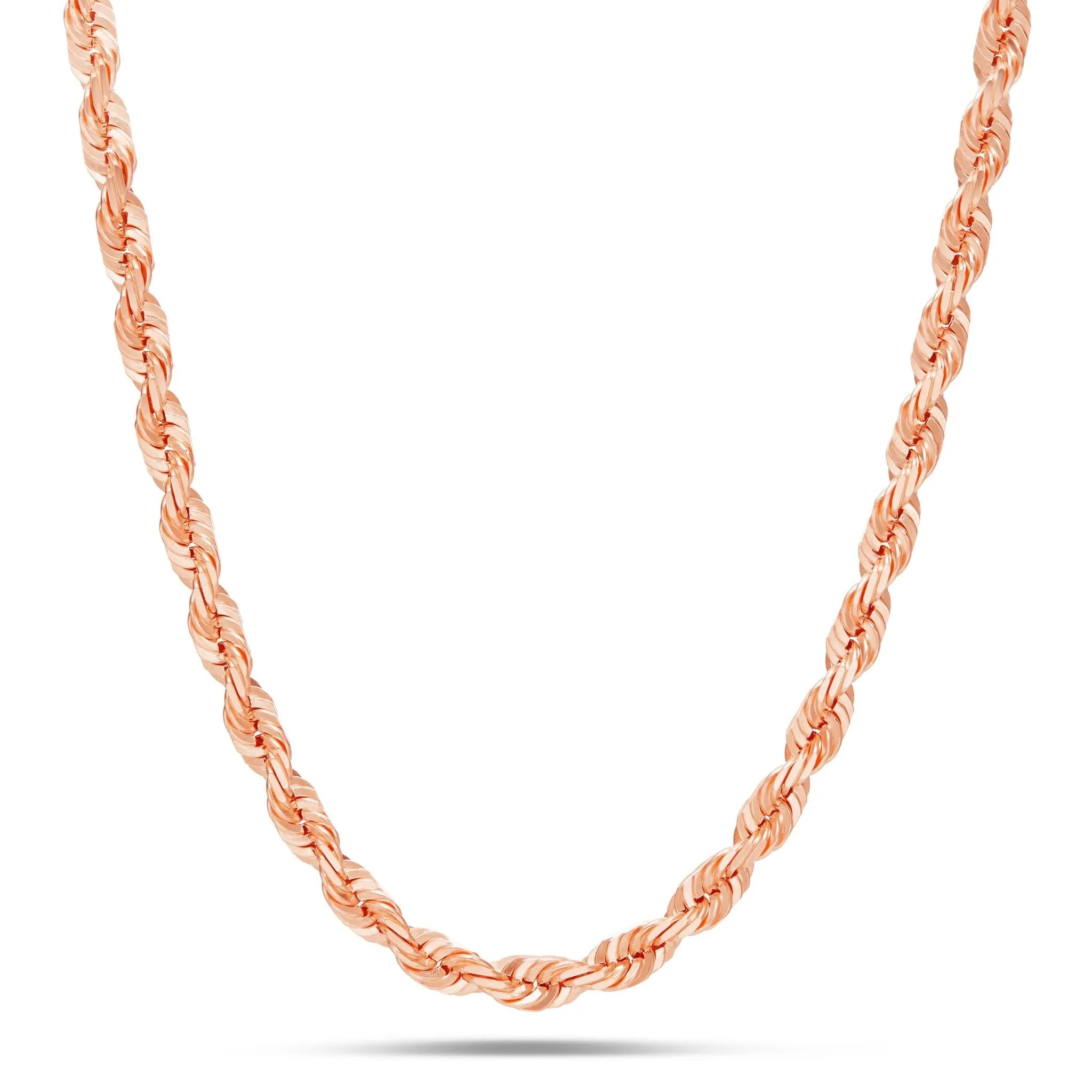 Premium 10k Solid Gold Rope Chain Necklace, 5mm Thick - Elegant and Durable Jewelry Piece