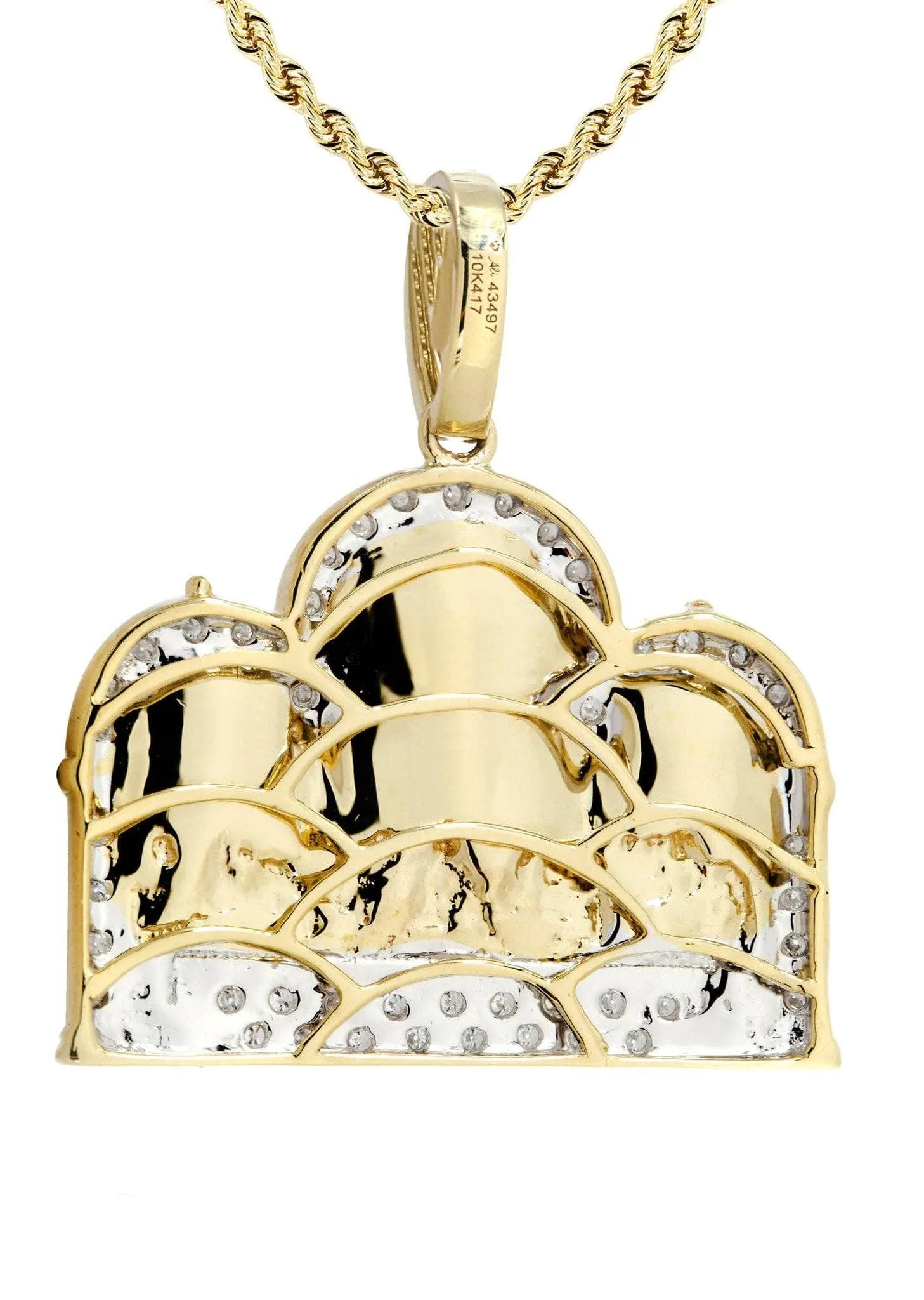 10K Yellow Gold Last Supper Diamond Necklace  | 0.36 Carats