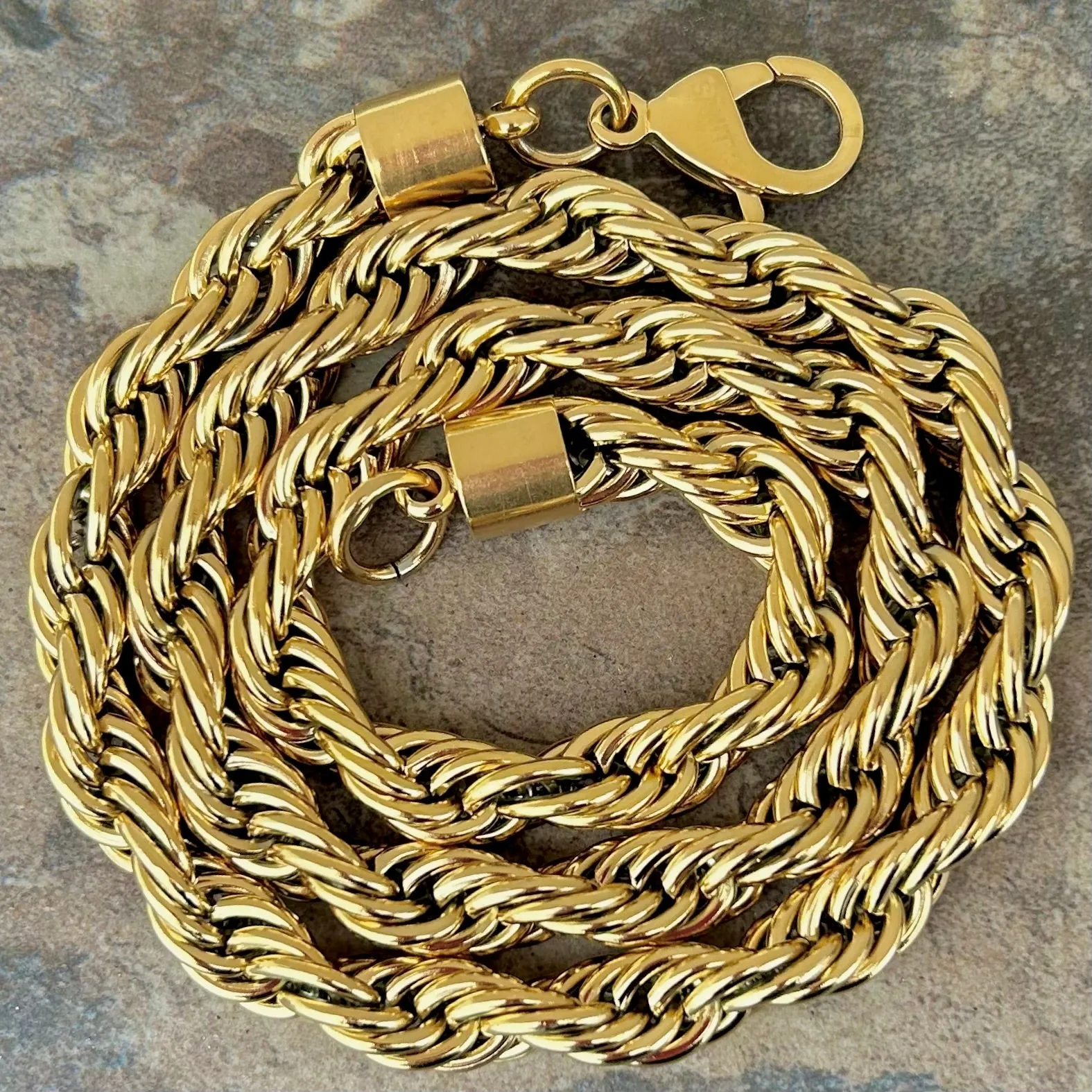 10MM Rope Chain Necklace - Gold - TR04