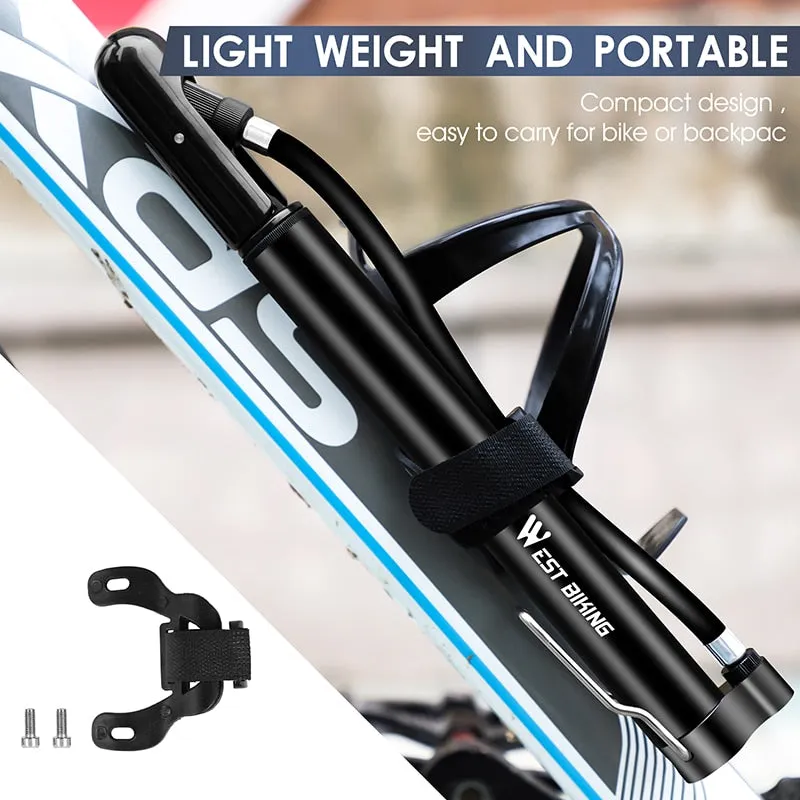 120 PSI MTB Road Bicycle Pump Long Hose Cycling Air Inflator Schrader Presta Valve MTB Road Bike Tire Alloy Pump