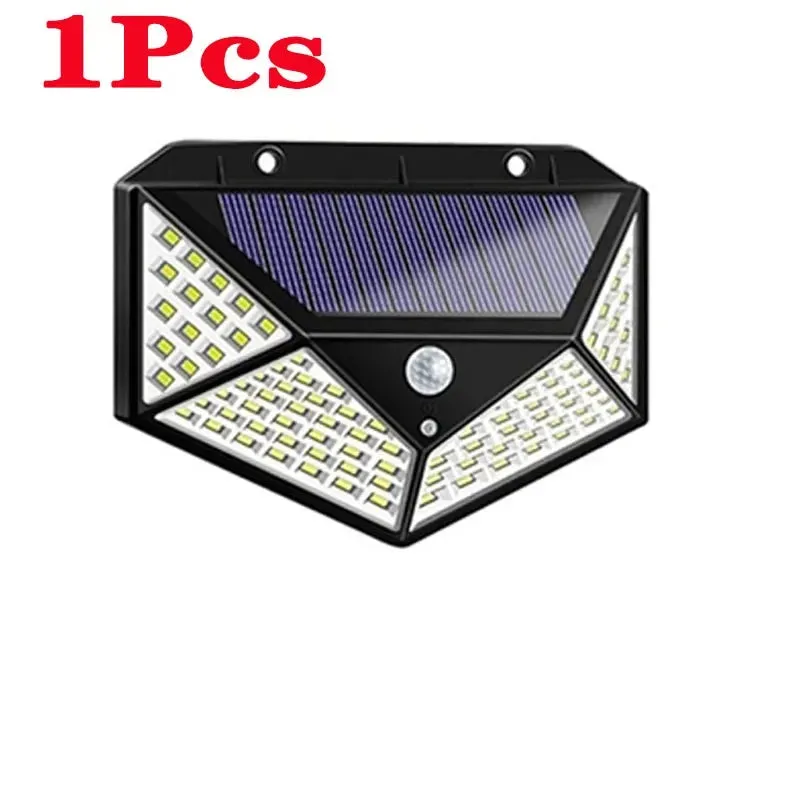 1/2/4/6Pcs 100 LED Solar Wall Lights Outdoo Lamp PIR Motion