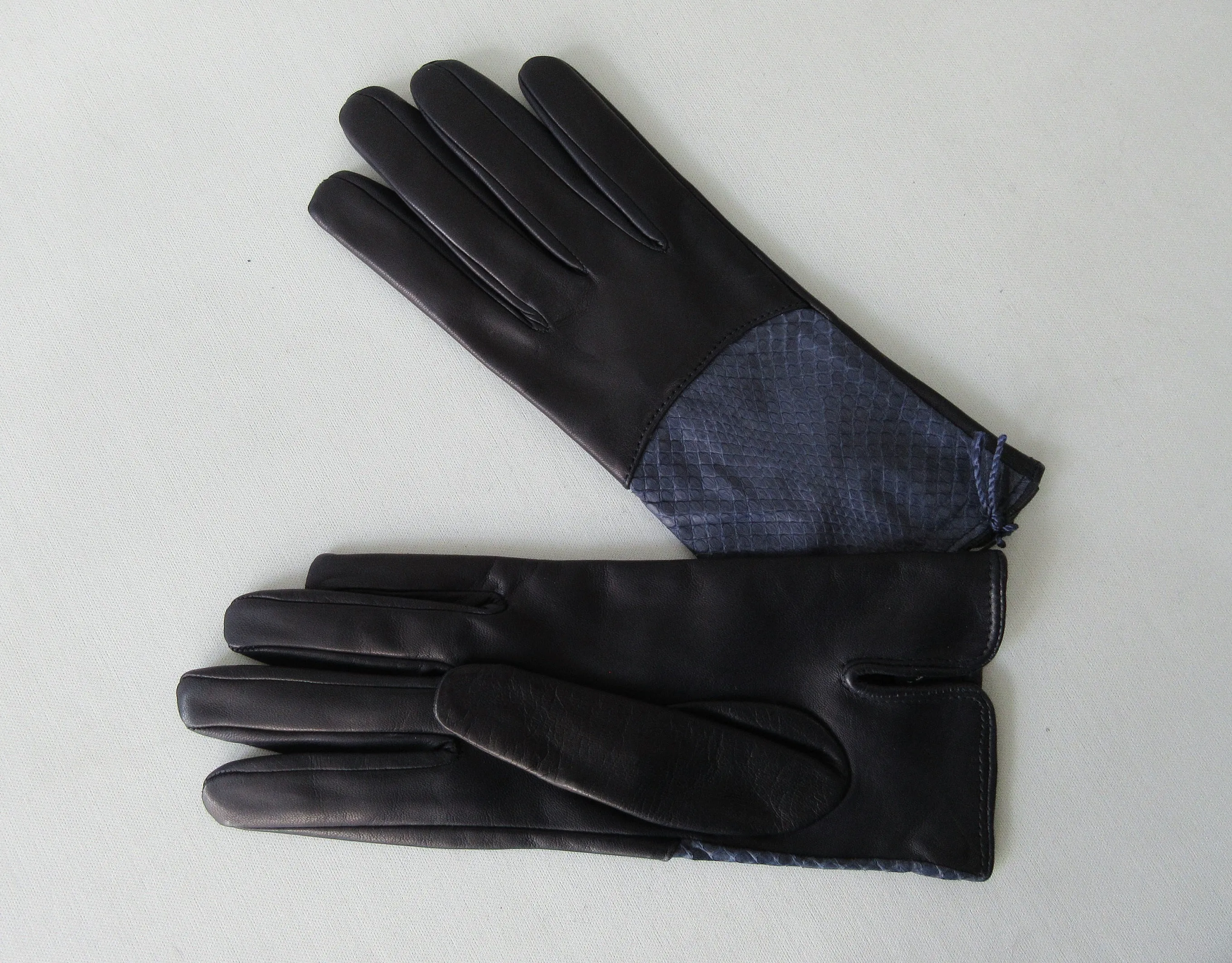 20G09 -Gala Gloves Navy Glove with Snake Skin Top Panel