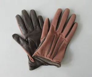 20G15 -Gala Gloves Rose Suede with Taupe Leather Gloves