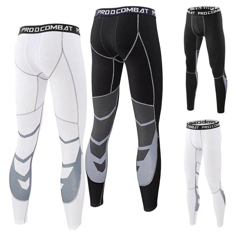 2pcs Set Men Running Compression Sweatpants Gym Jogging Leggings Basketball Football Shorts Fitness Clothes Tight Sport Pants v1