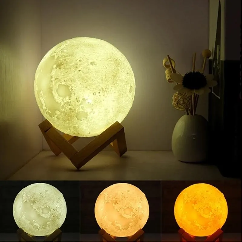 3D Moon Lamp India/Moon Shaped Lamp/Led Moon Lamp/Lunar Moonlight Lamp - Multi Color