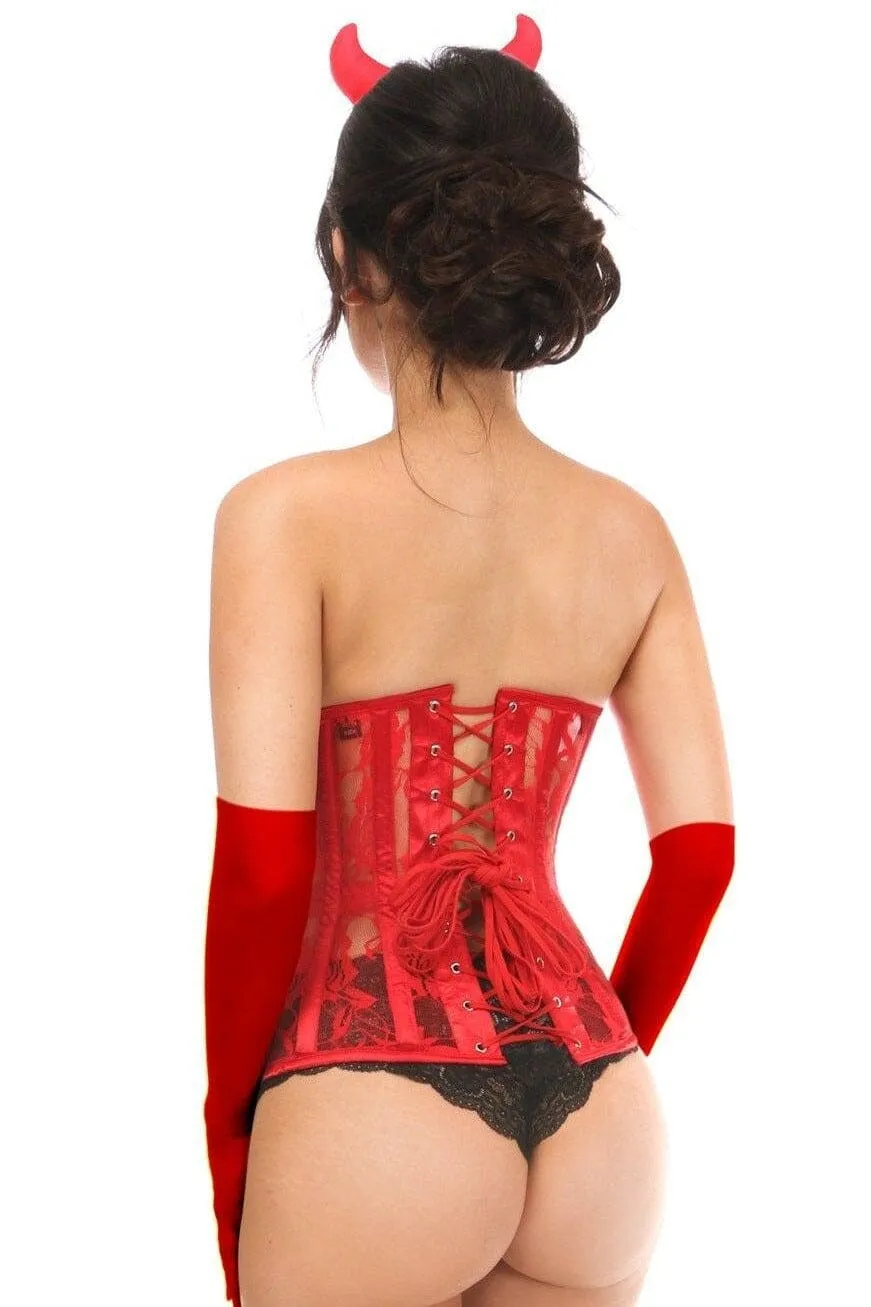 4 Piece Red Devil Corset Costume