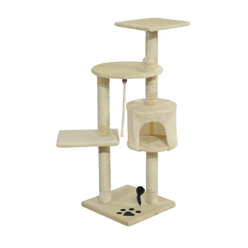 44" Cat Tree Scratching Post - Beige