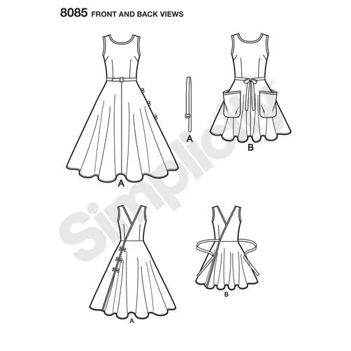 8085 / 1950s Vintage Wrap Dresses