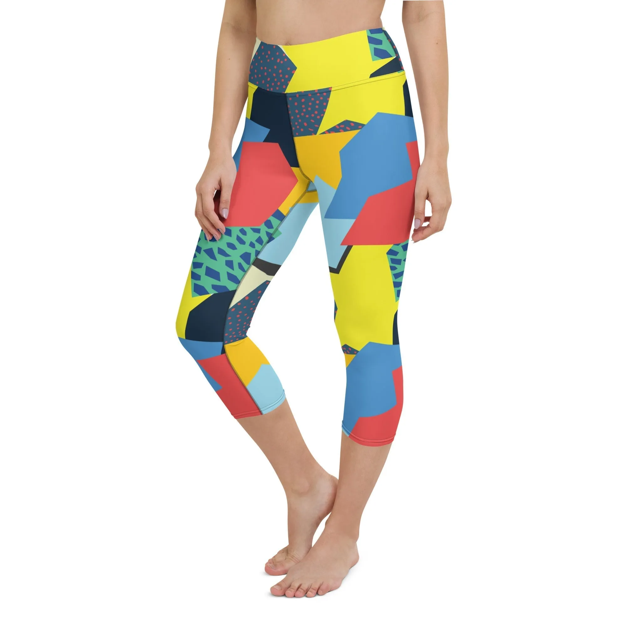 90s Color Block Yoga Capris