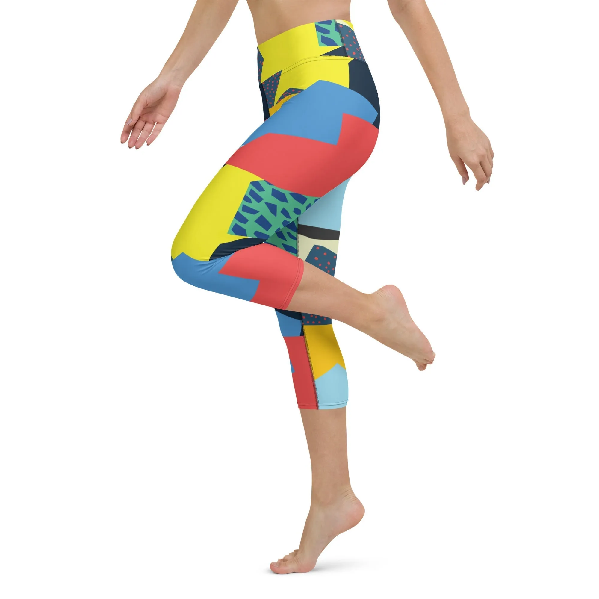 90s Color Block Yoga Capris