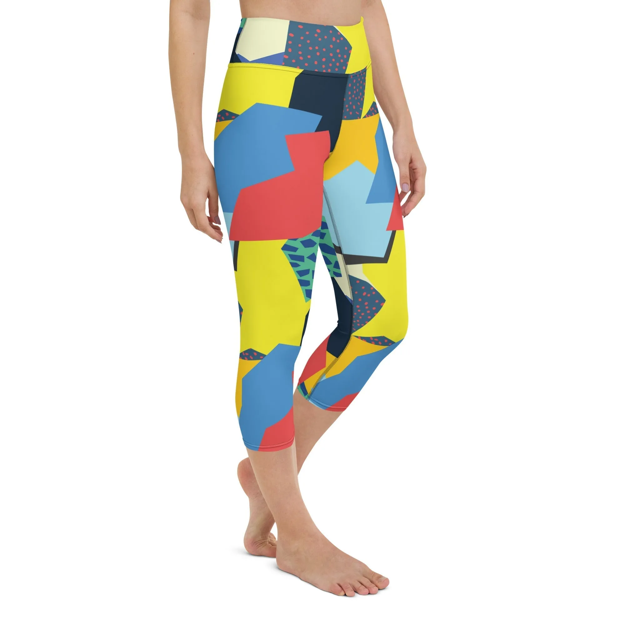 90s Color Block Yoga Capris