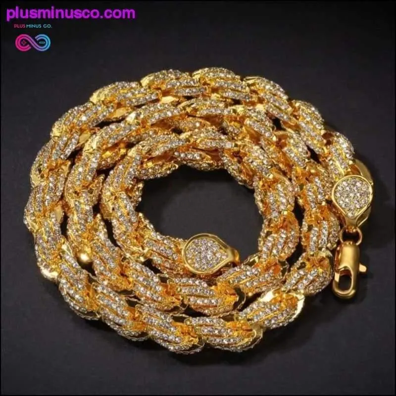 9mm Rope Chain Necklace Silver/rose Gold /gold Color Iced