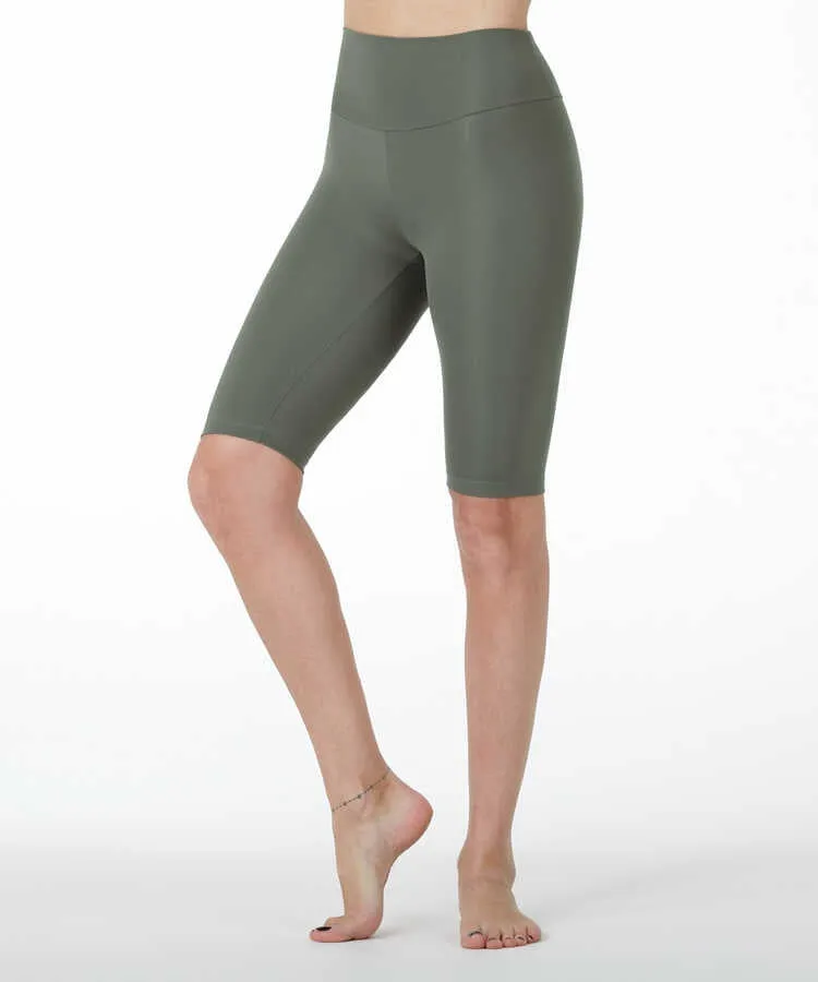 Almond Green High Waist Short Leggings