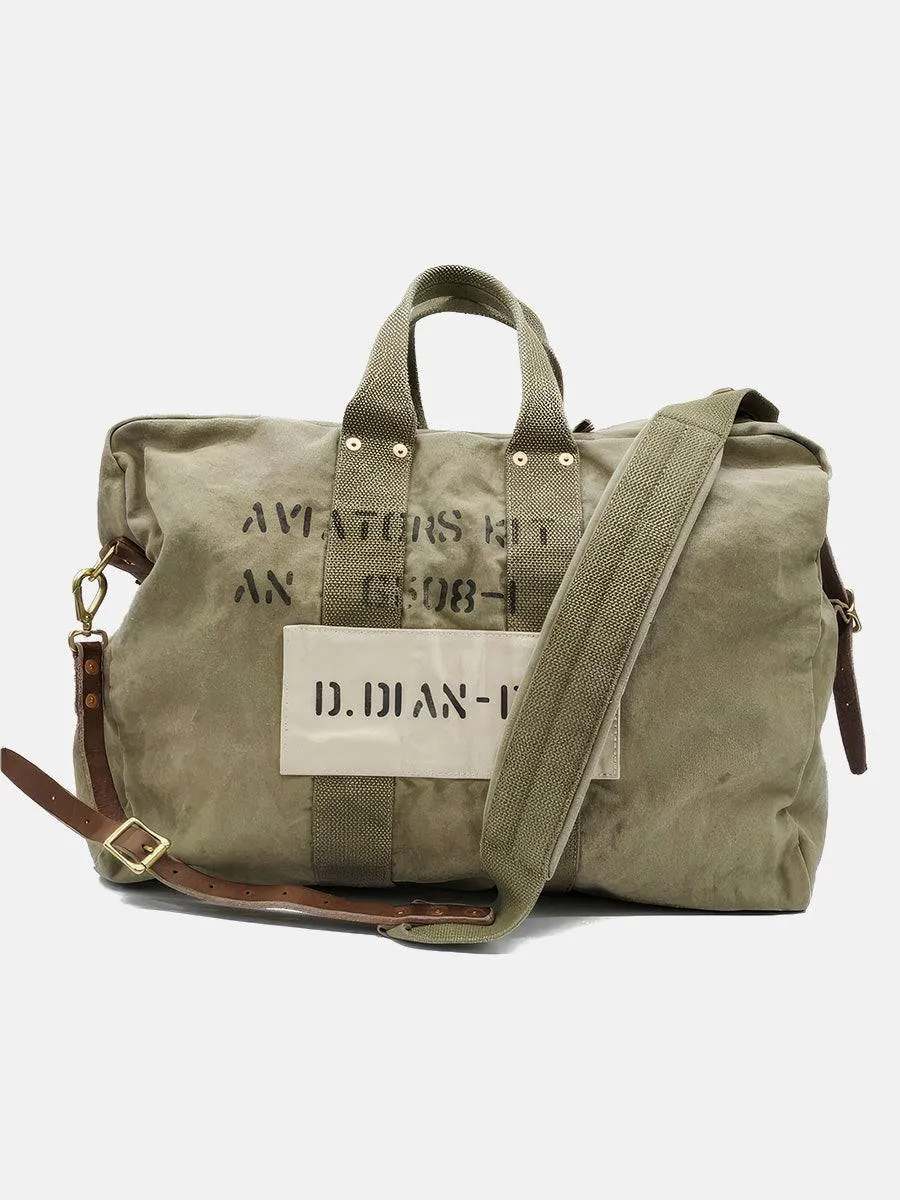 American Retro Military Style Stencil Print Luggage Bag