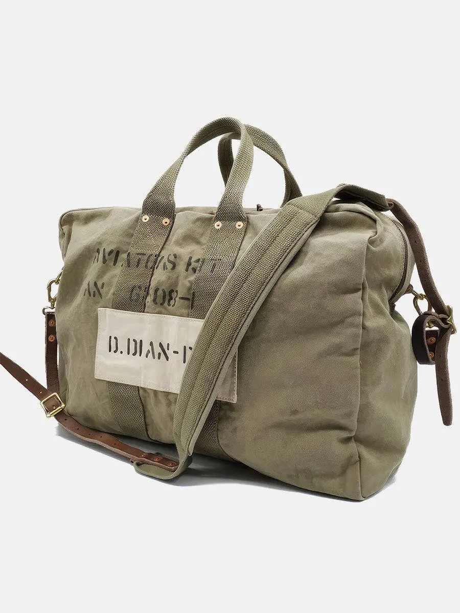 American Retro Military Style Stencil Print Luggage Bag