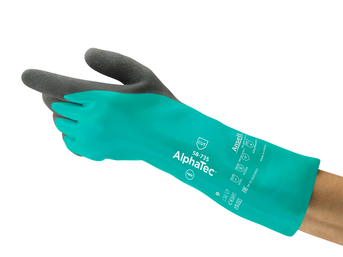 Ansell 58-735 AlphaTec Nitrile Chem/Cut Resistant Gloves