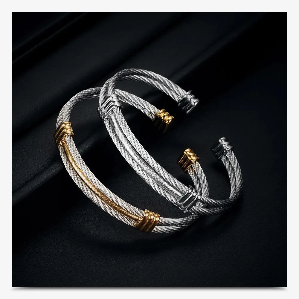 Arjen Metal Rope Cuff Bracelet