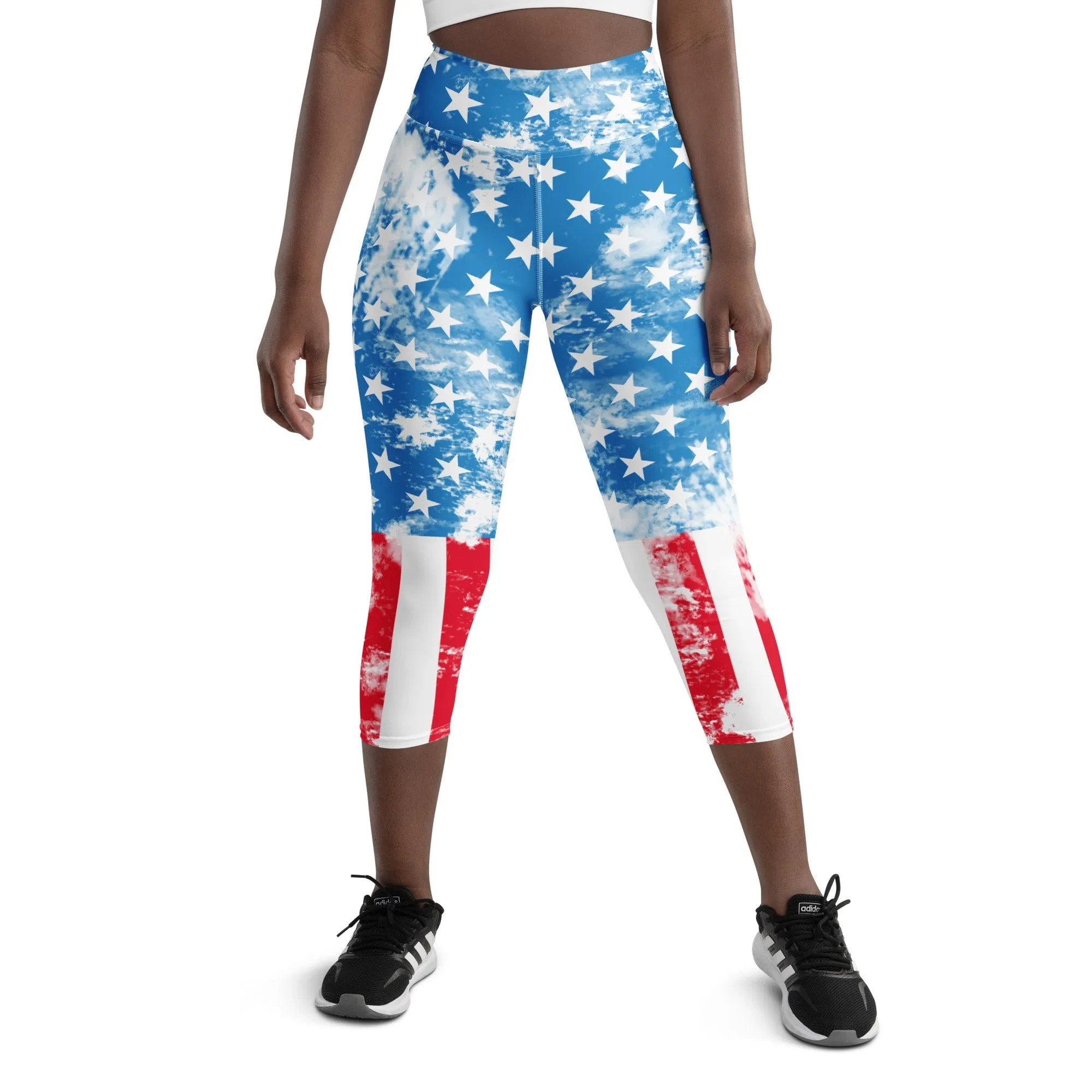 Artsy American Flag Yoga Capris