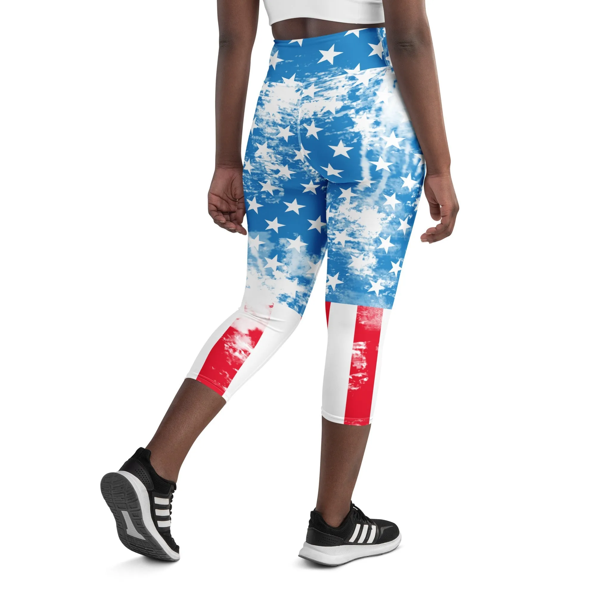 Artsy American Flag Yoga Capris