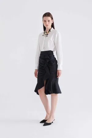 Asymmetric Cut Skirt Black