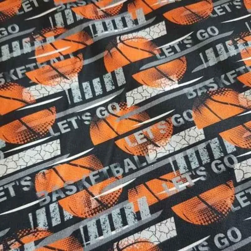 Basketball Fabric, Let's Go Play Basketball fabric