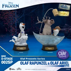 Beast Kingdom MDS-002SP Olaf Presents Series - Olaf Rapunzel & Ariel 2 Pack Mini Diorama Stage Figure Statue