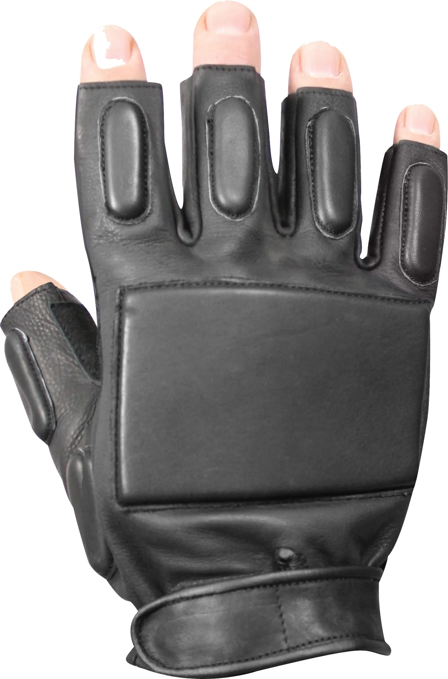 Black - Law Enforcement Tactical Fingerless Rappelling Gloves