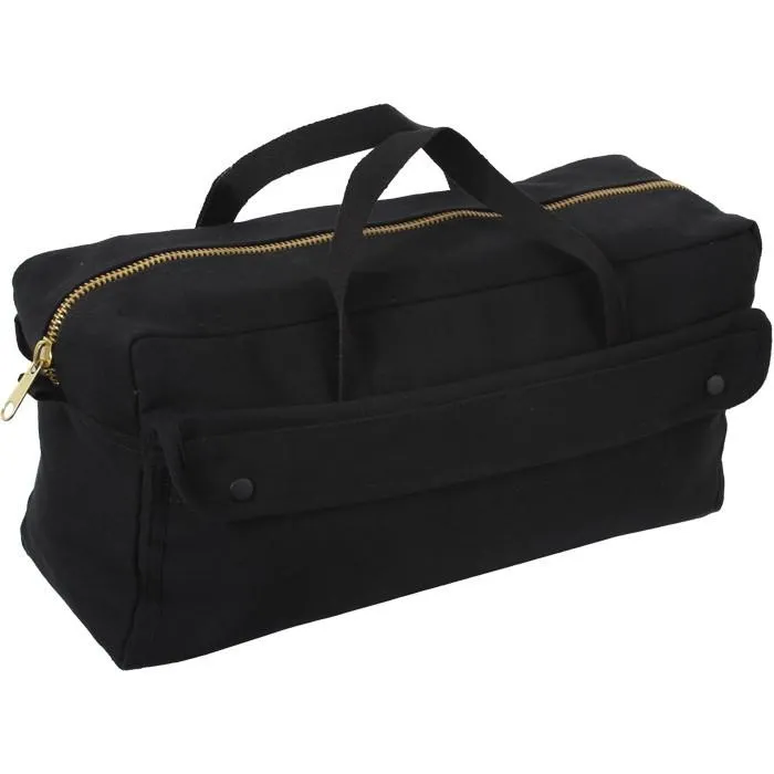 Black - Military Brass Zipper Mechanics Jumbo Tool Bag