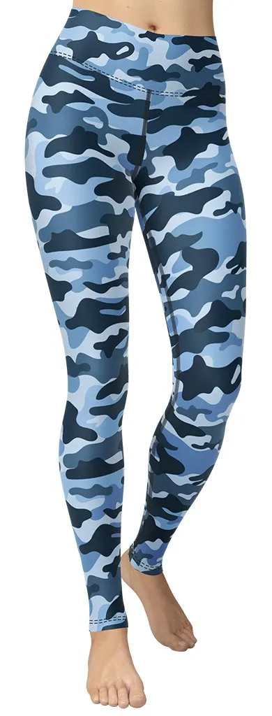 Blue Camo Yoga Leggings