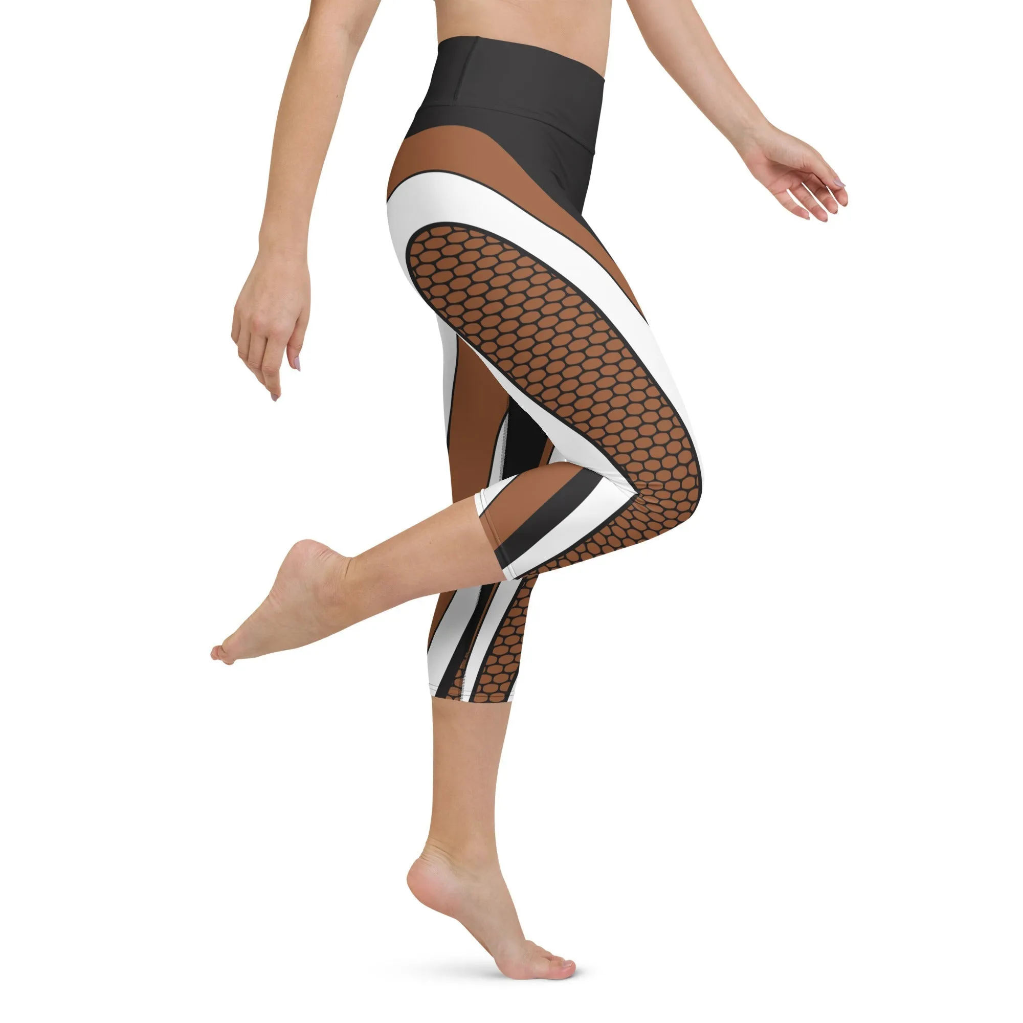 Bold Line Deep Brown Yoga Capris