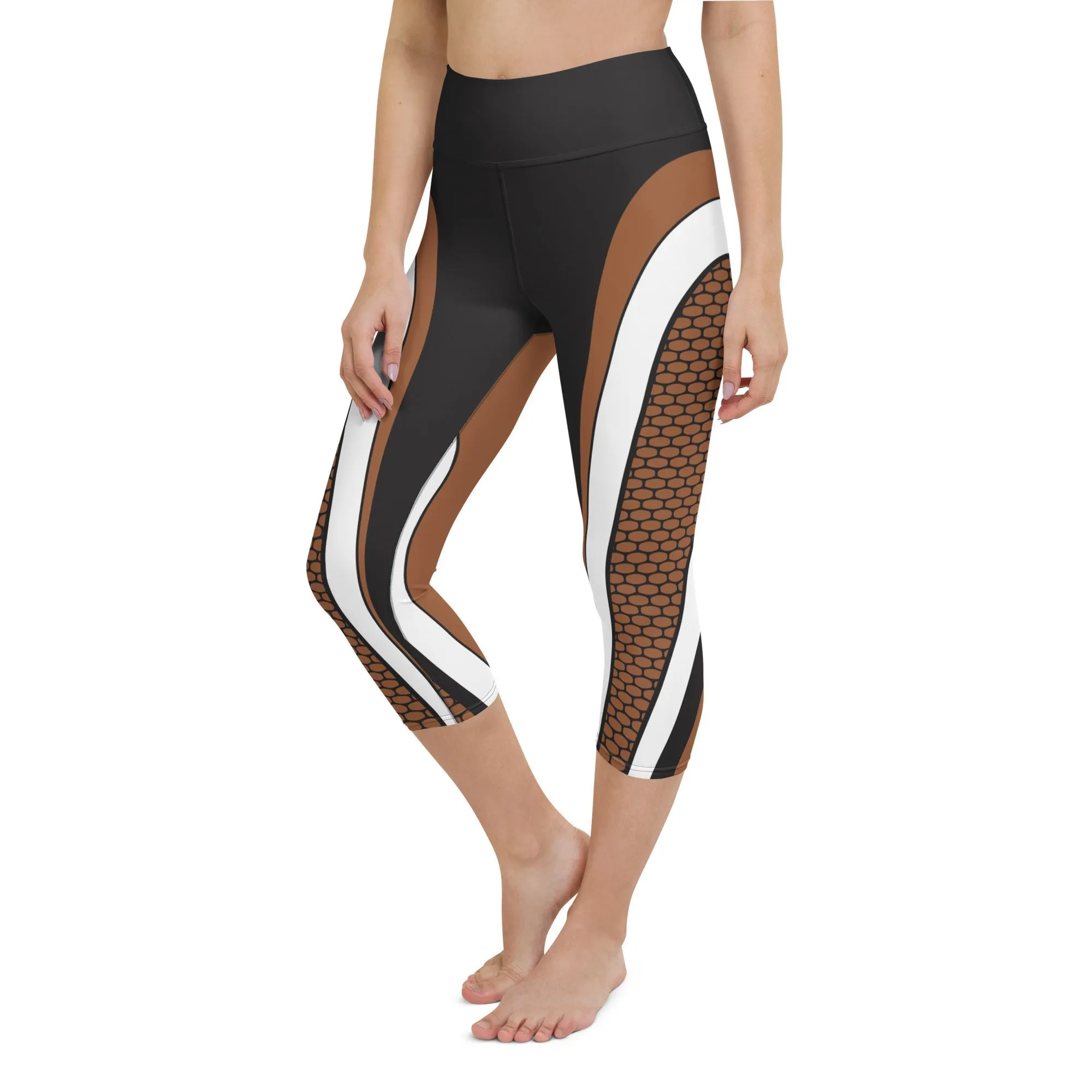 Bold Line Deep Brown Yoga Capris