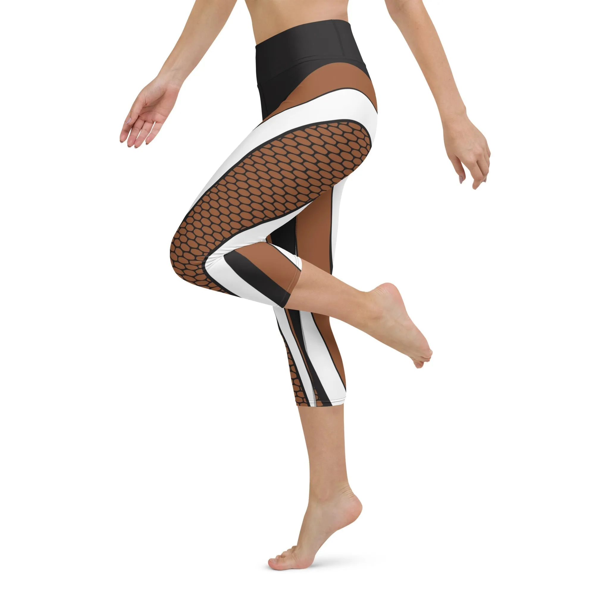 Bold Line Deep Brown Yoga Capris