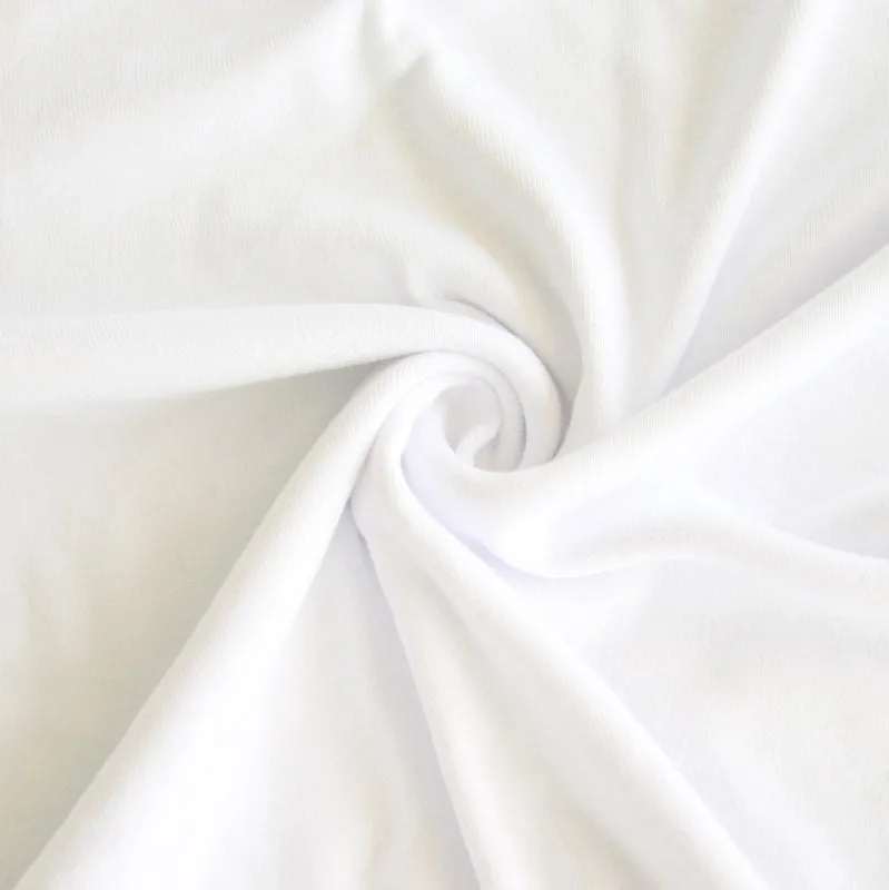 Bright White Cotton Baby Rib Knit Fabric