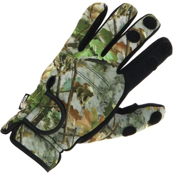 Camo Neoprene Fishing / Shooting Gloves