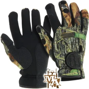 Camo Neoprene Fishing / Shooting Gloves