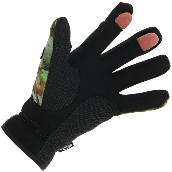 Camo Neoprene Fishing / Shooting Gloves