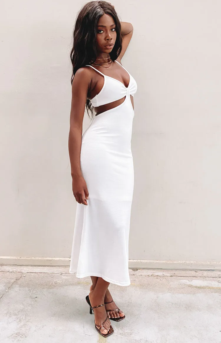 Catalina Cut Out Midi Dress White