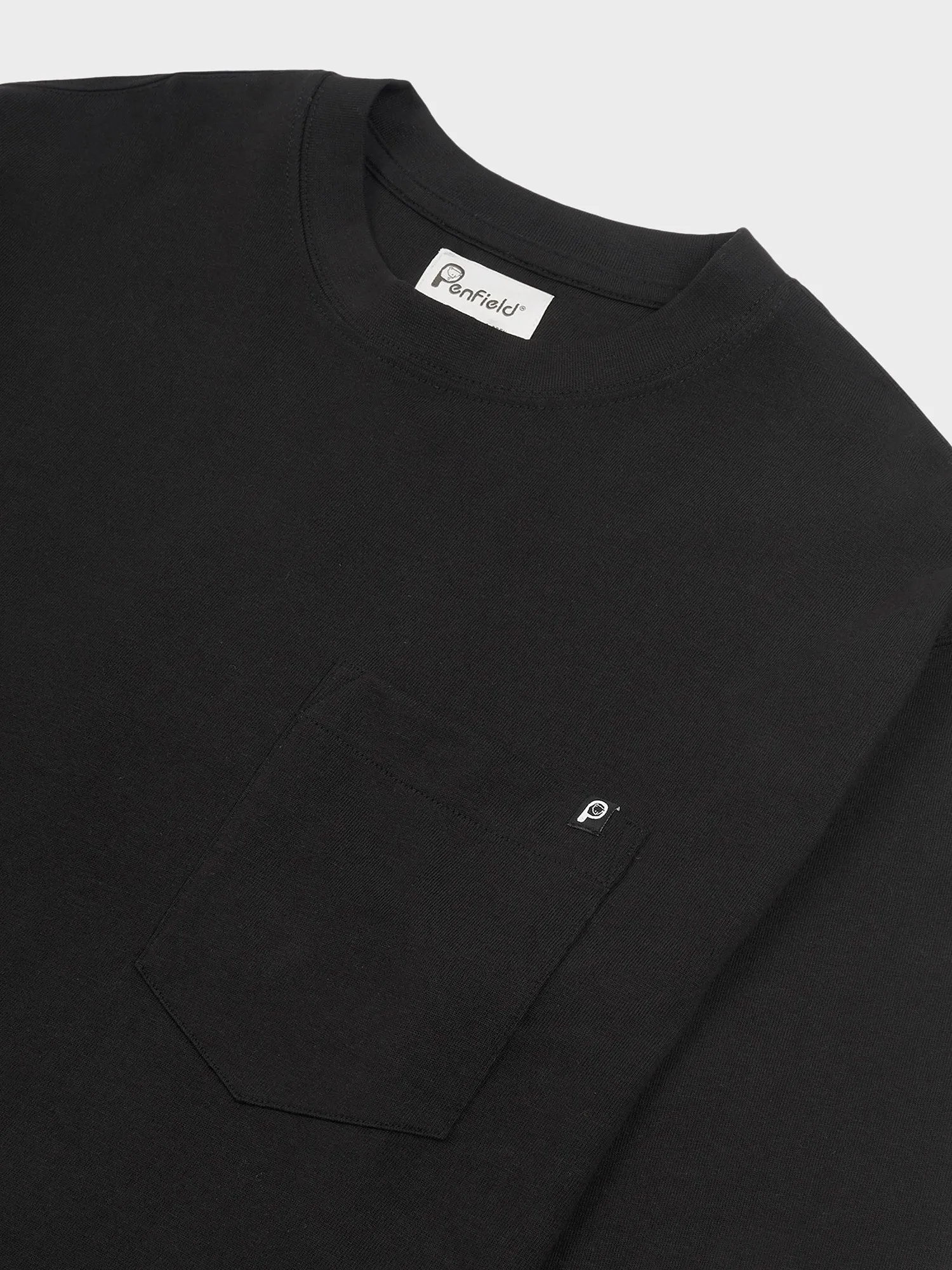 Chest Pocket Long Sleeve T-Shirt in Black