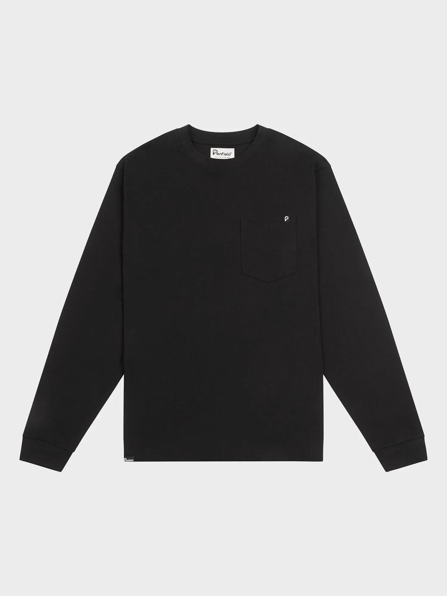 Chest Pocket Long Sleeve T-Shirt in Black