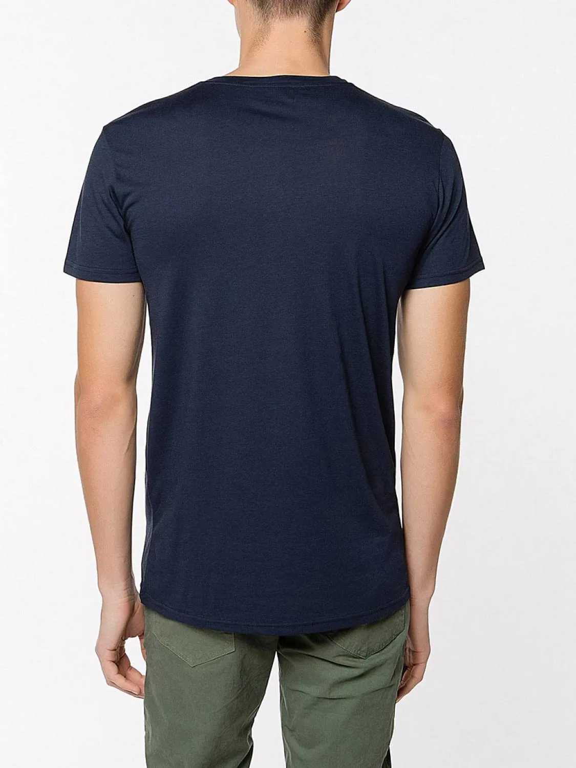 Crew Neck Modal-Blend Pocket T-shirt Midnight Blue