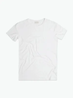 Crew Neck Modal-Blend Pocket T-shirt White