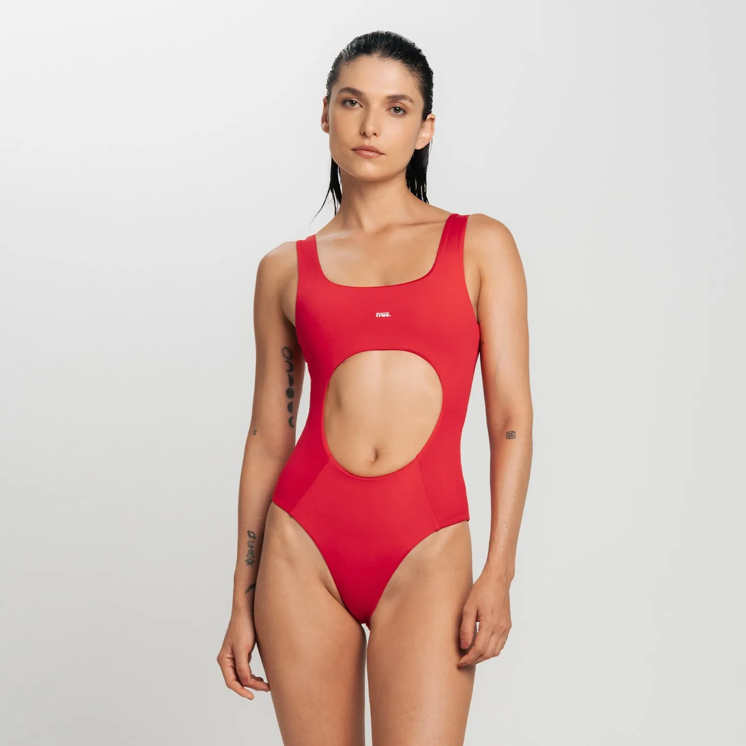 Cut-Out Bodysuit - Rojo