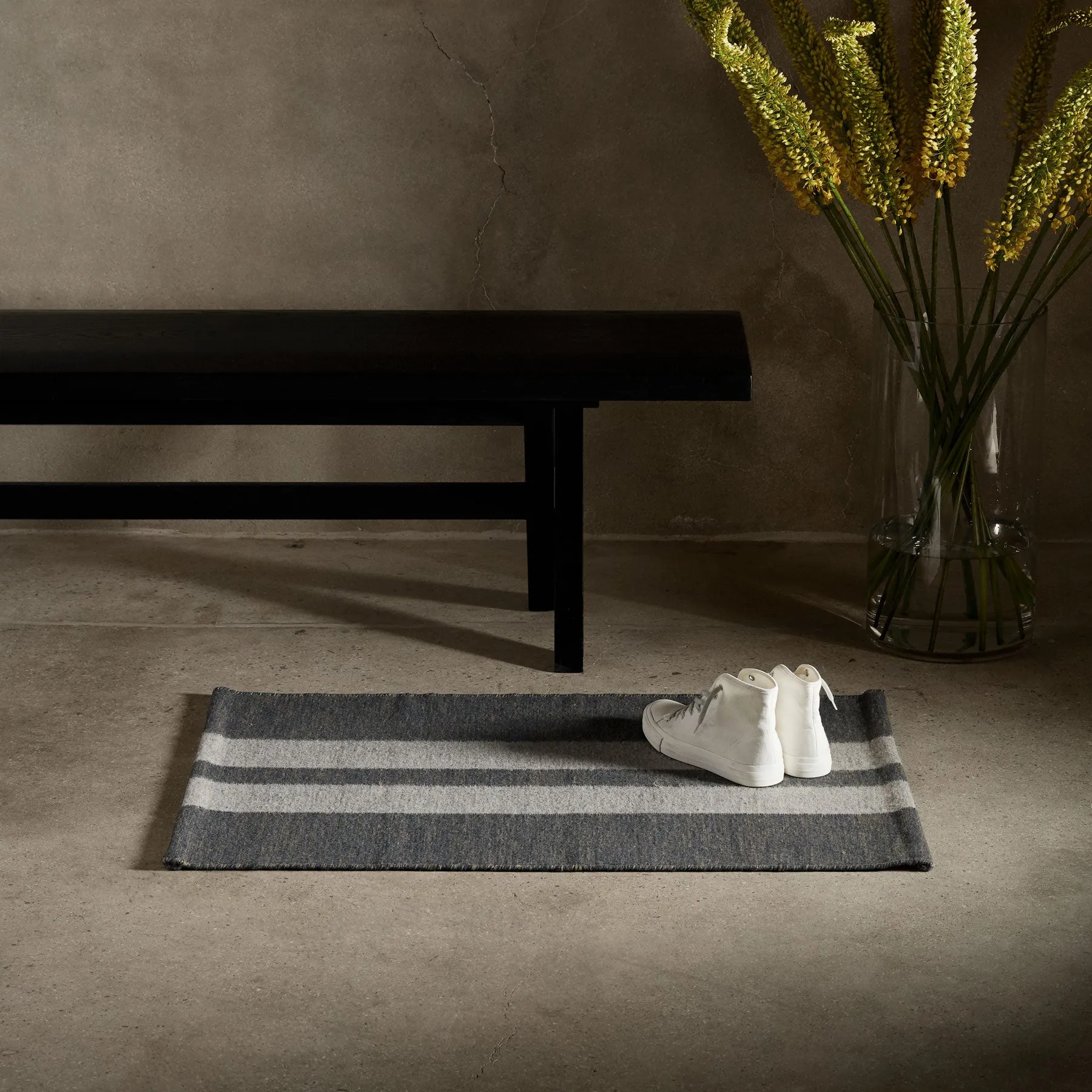 Double Stripe Entry Mat - Guntmetal Marle/Pearl Grey