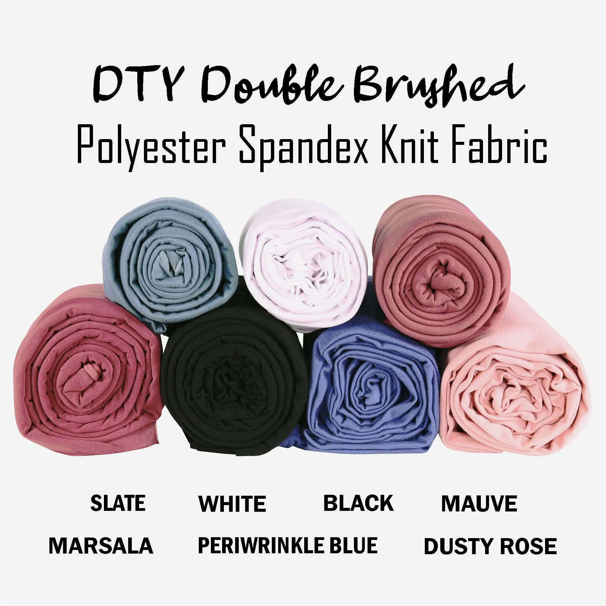 FabricLA DTY Double Brushed Polyester Spandex Knit Fabric | Periwrinkle Blue