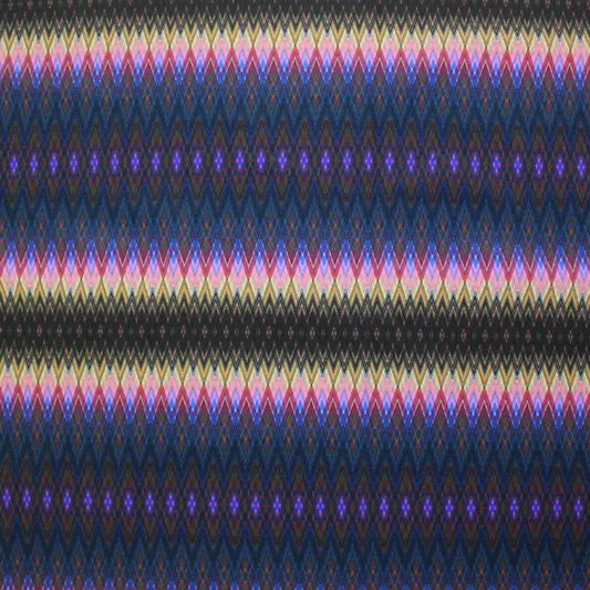 Fun Tribal Stripe Printed Spandex | Blue Moon Fabrics