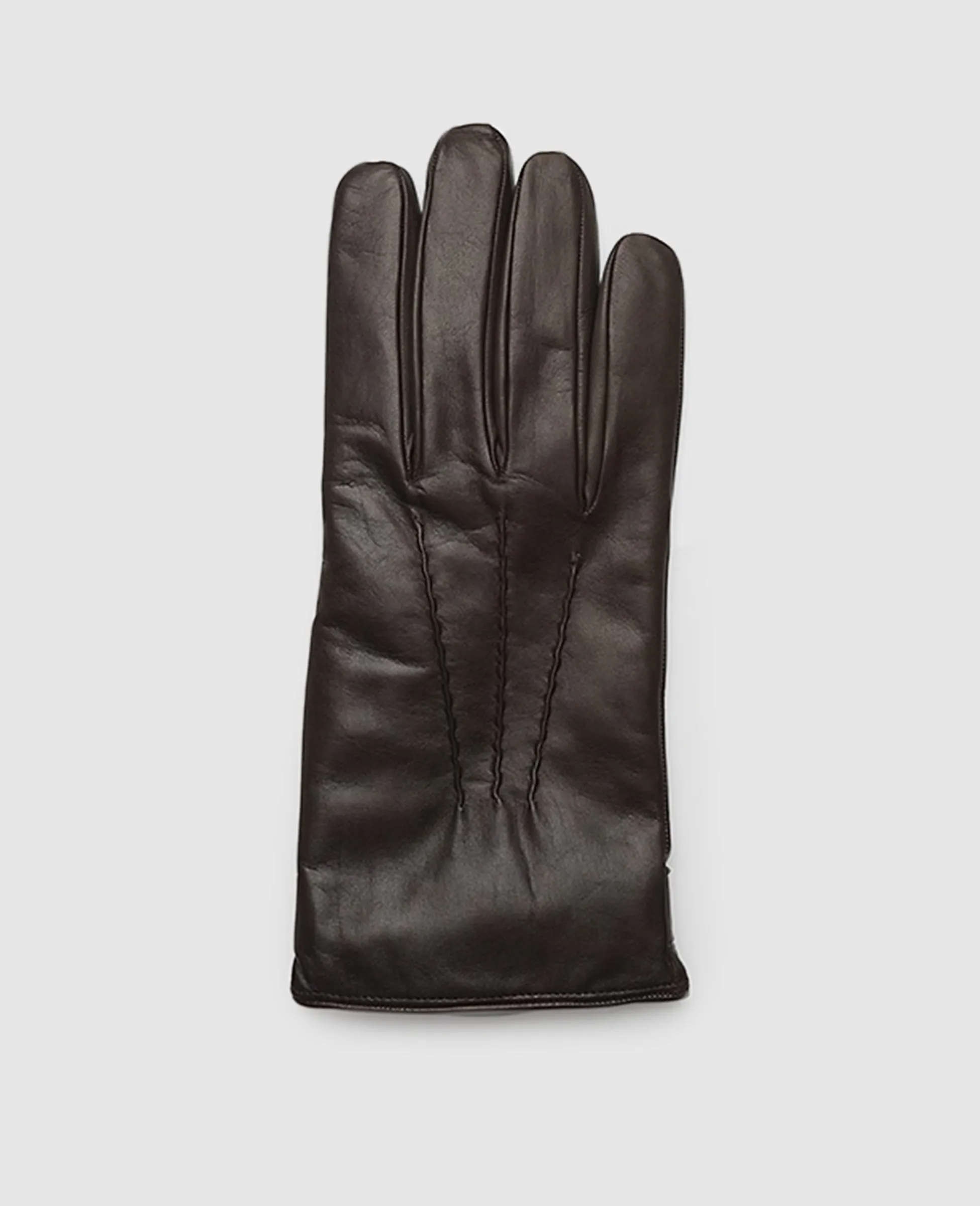 Gloves with stitching - Dark Brown