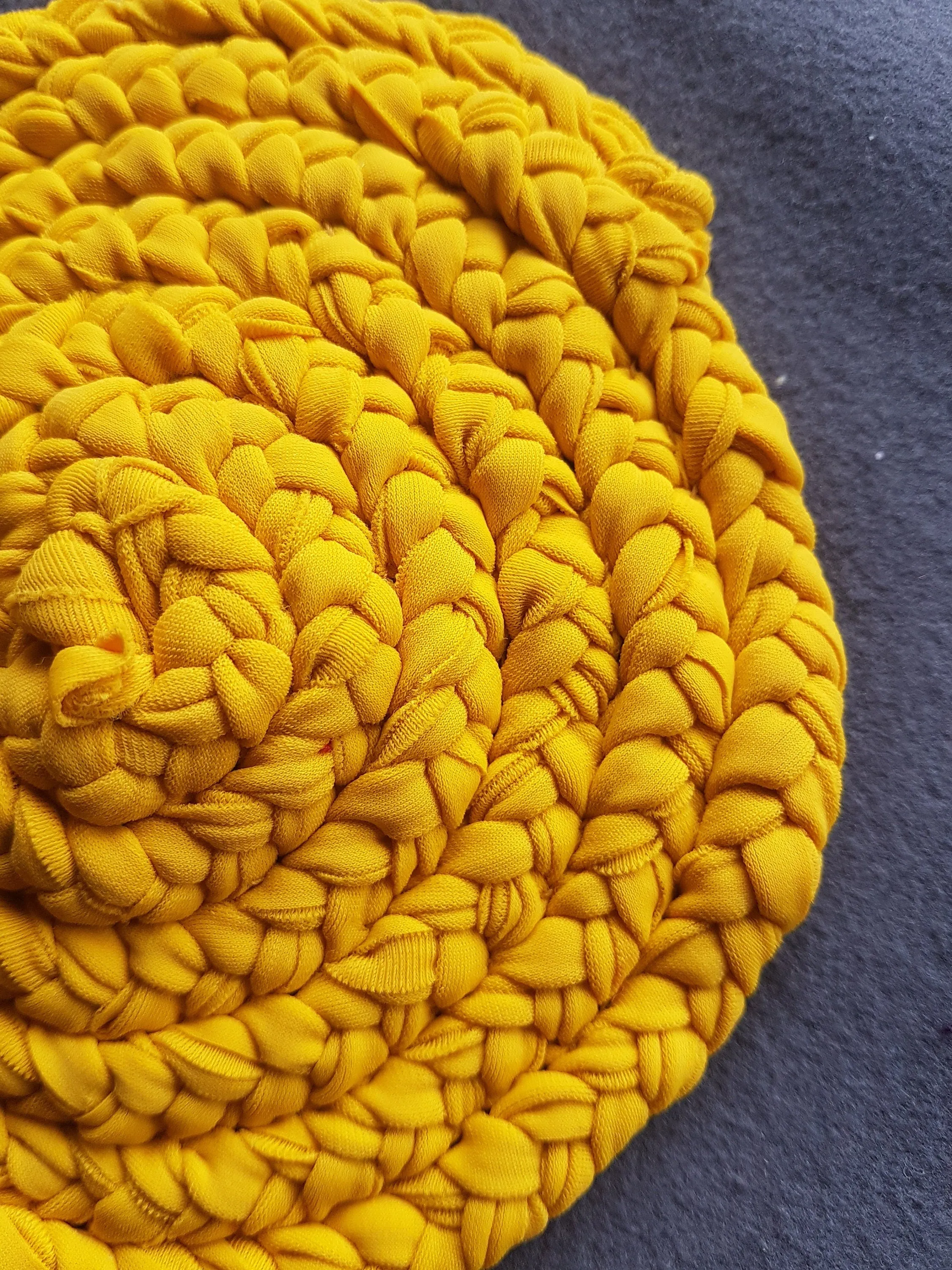 Handmade Round Coaster Mustard Yellow